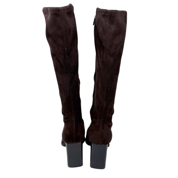 Vintage Y2K Candie’s Brown Faux Suede Knee High Boots Women's Size 10 Side Zip - Picture 4 of 10